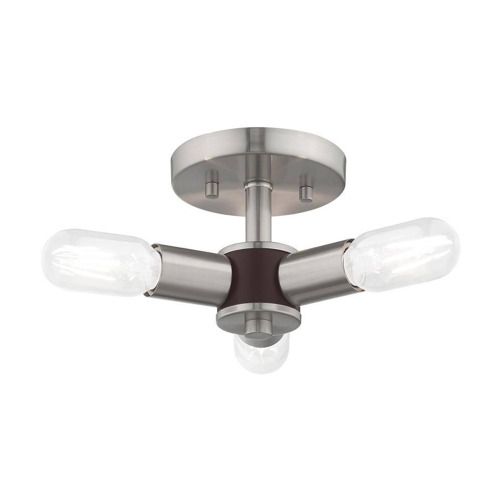 Livex Lighting Copenhagen 3 - Light Flush Mount in  Brushed Nickel