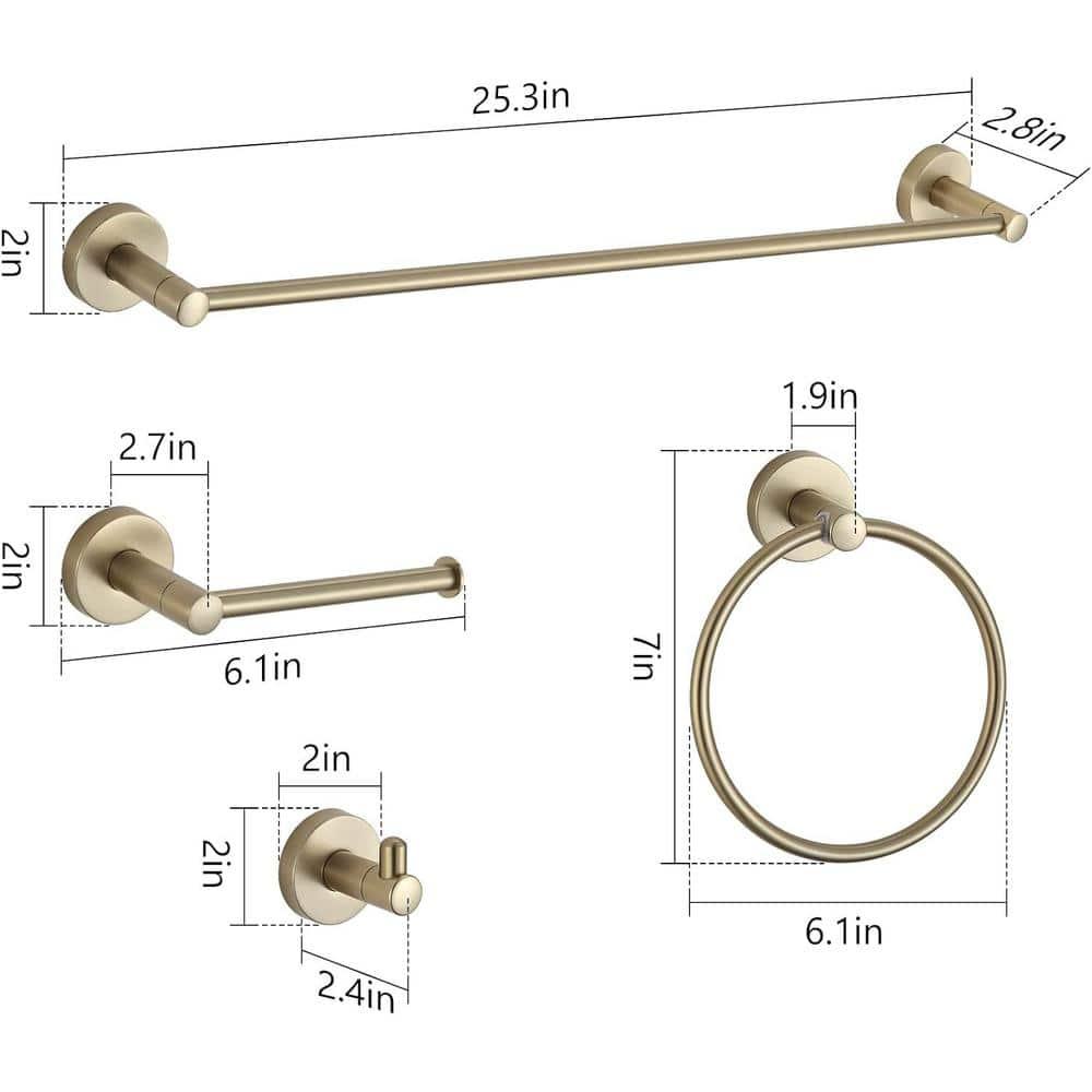 Beloky JABV5P 4 - Piece Bathroom Hardware Set