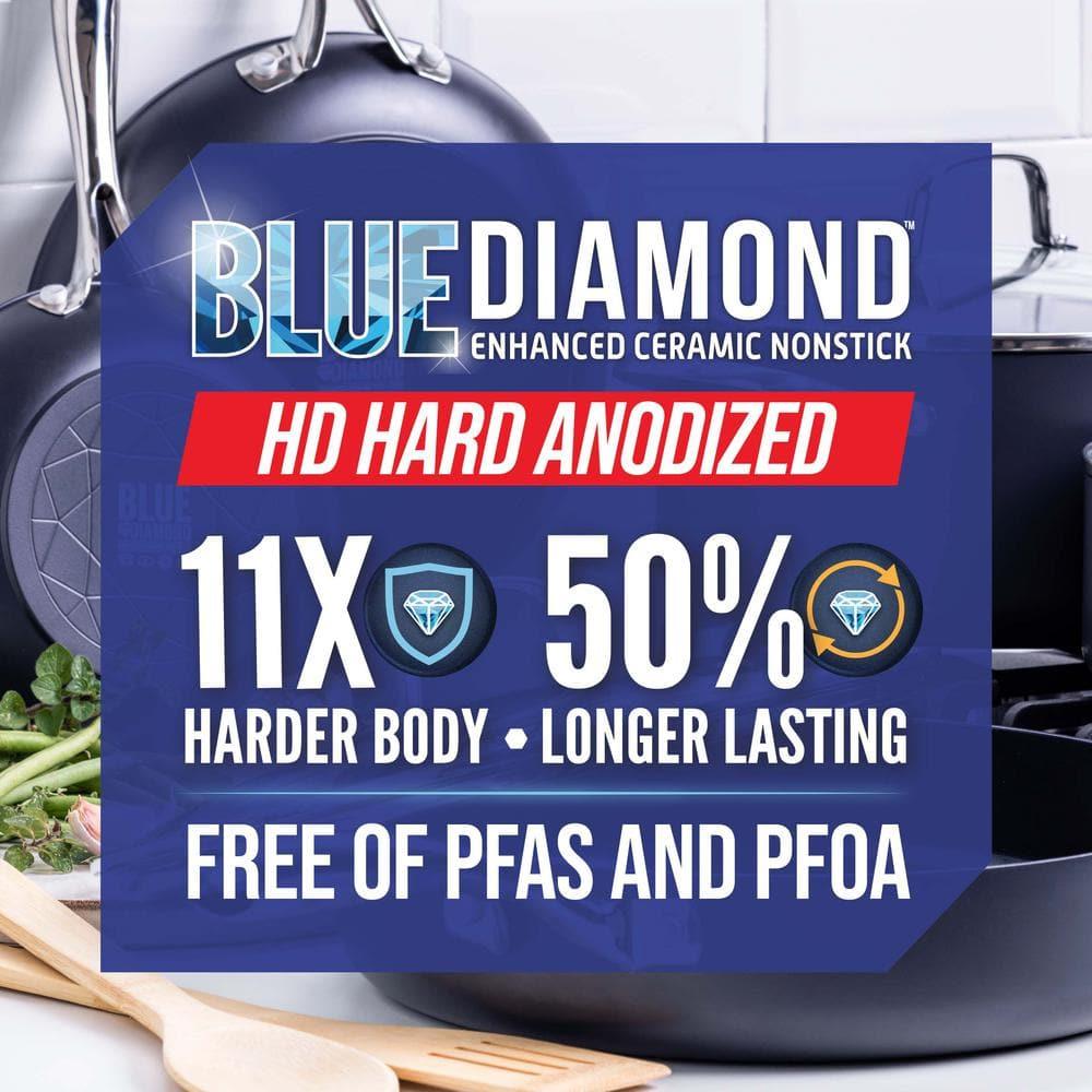 Blue Diamond Hard Anodized Nonstick 2pc Fry Pan Set, 10" & 12"