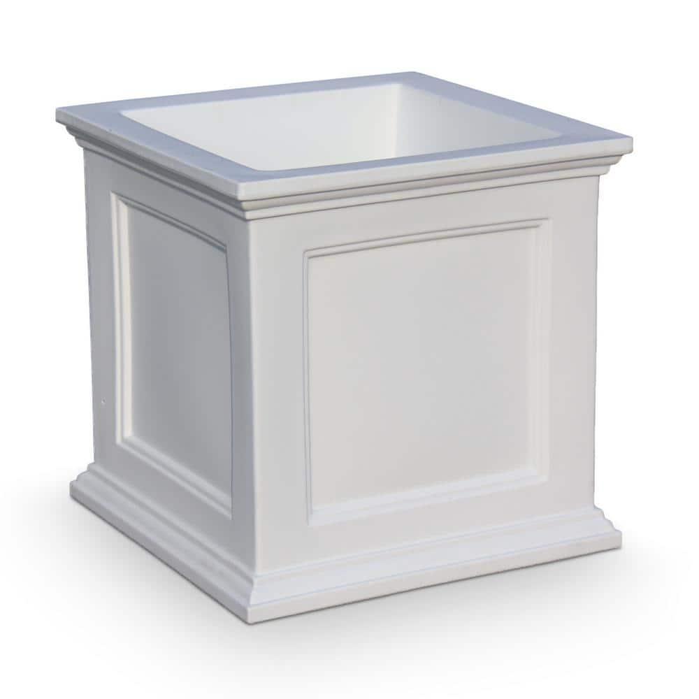 Mayne Fairfield 20" x 20" x 20" Square White Self Watering Plastic Planter