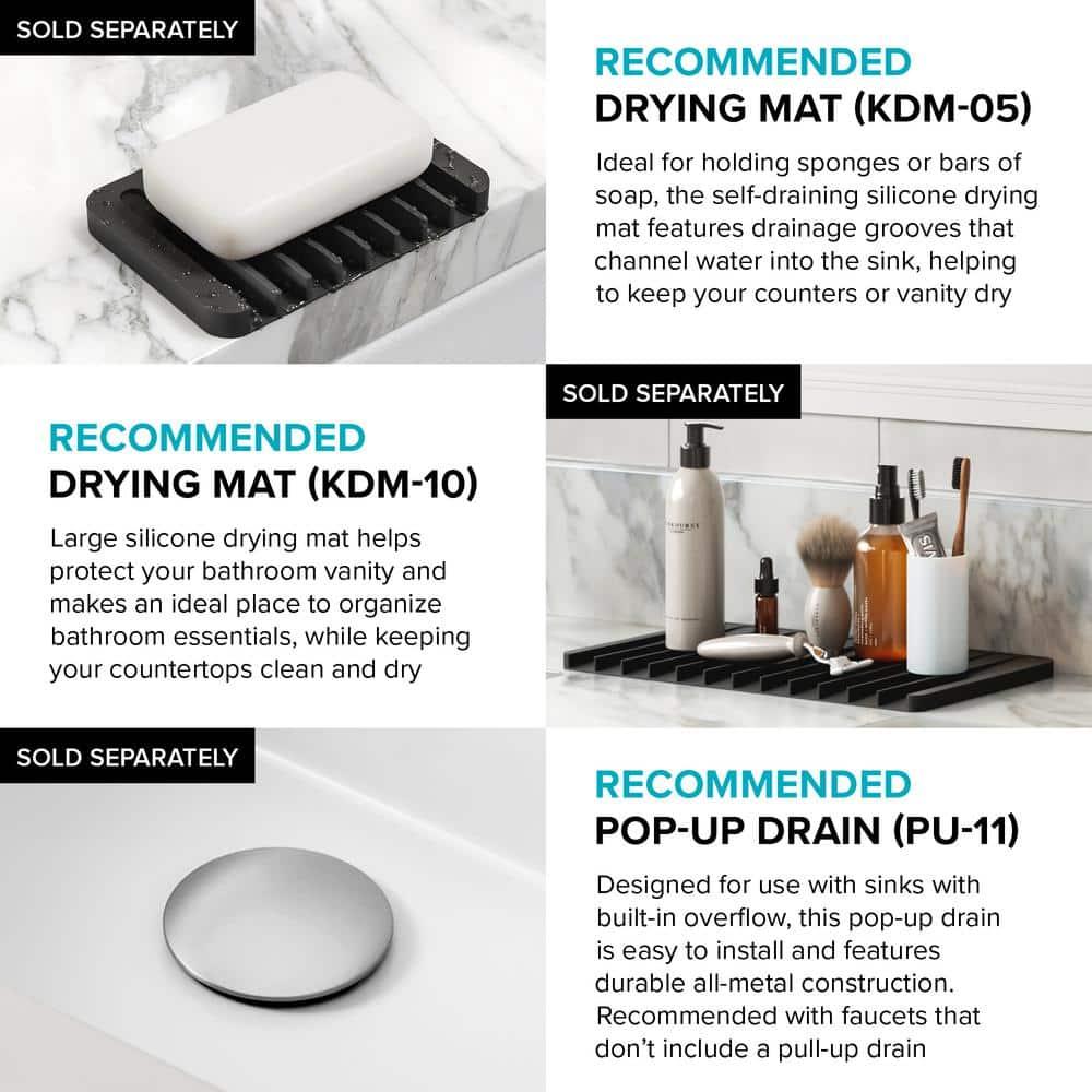 KRAUS Elavo. Rectangular Porcelain Ceramic Undermount Bathroom Sink In White With Overflow Drain, KCU-242