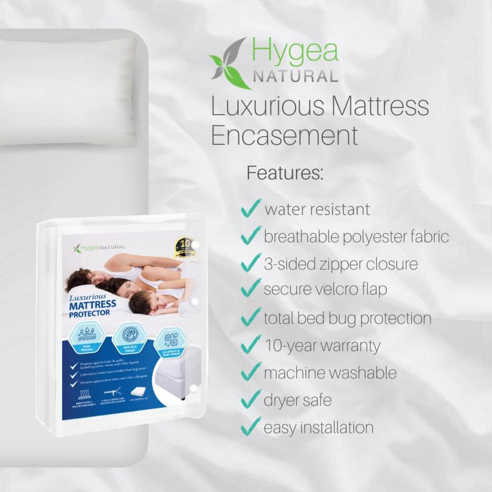 Hygea Natural Waterproof Zipper Mattress Protector Case Pack