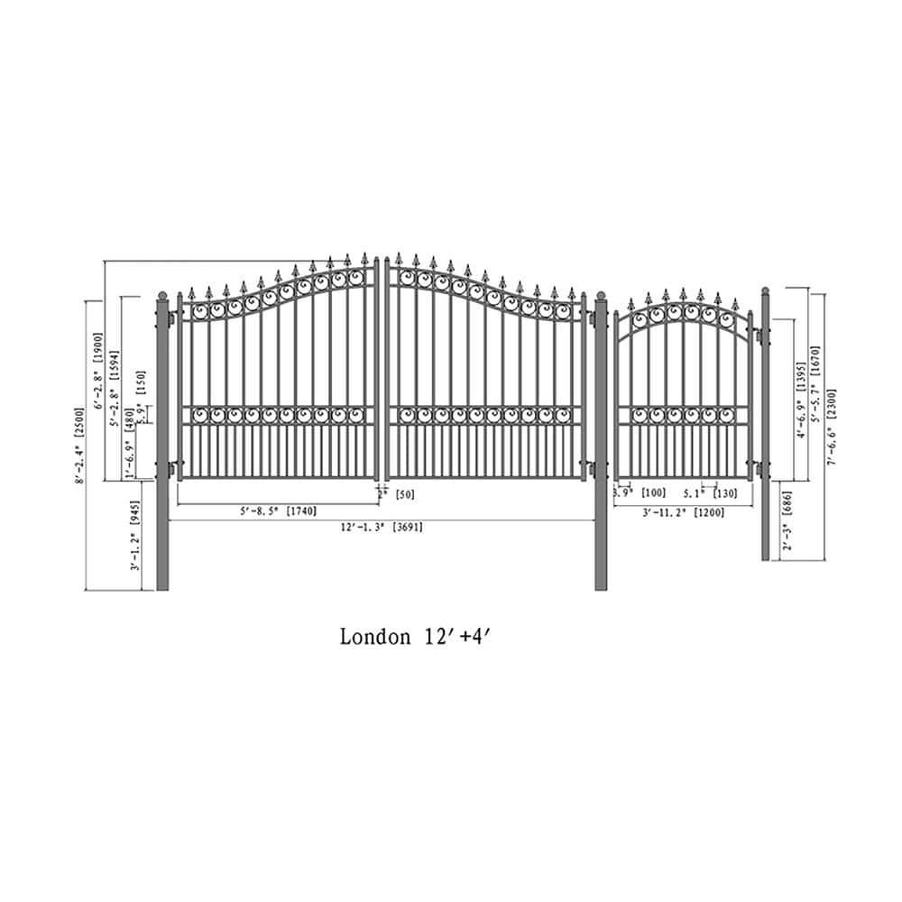 ALEKO London Black Metal Gate