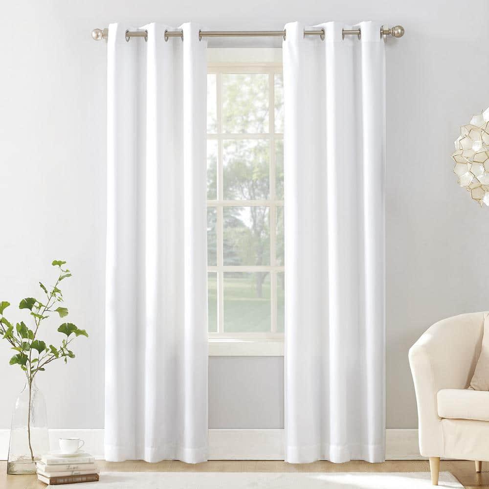 84"x40" Sora Casual Textured Light Filtering Grommet Top Curtain Panel White - No. 918