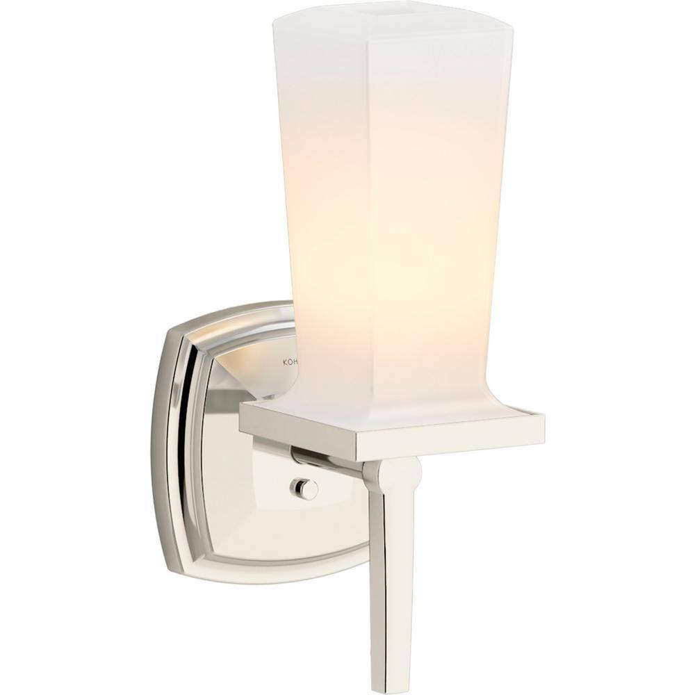 Margaux Elegance Polished Nickel Wall Sconce with Frosted Glass