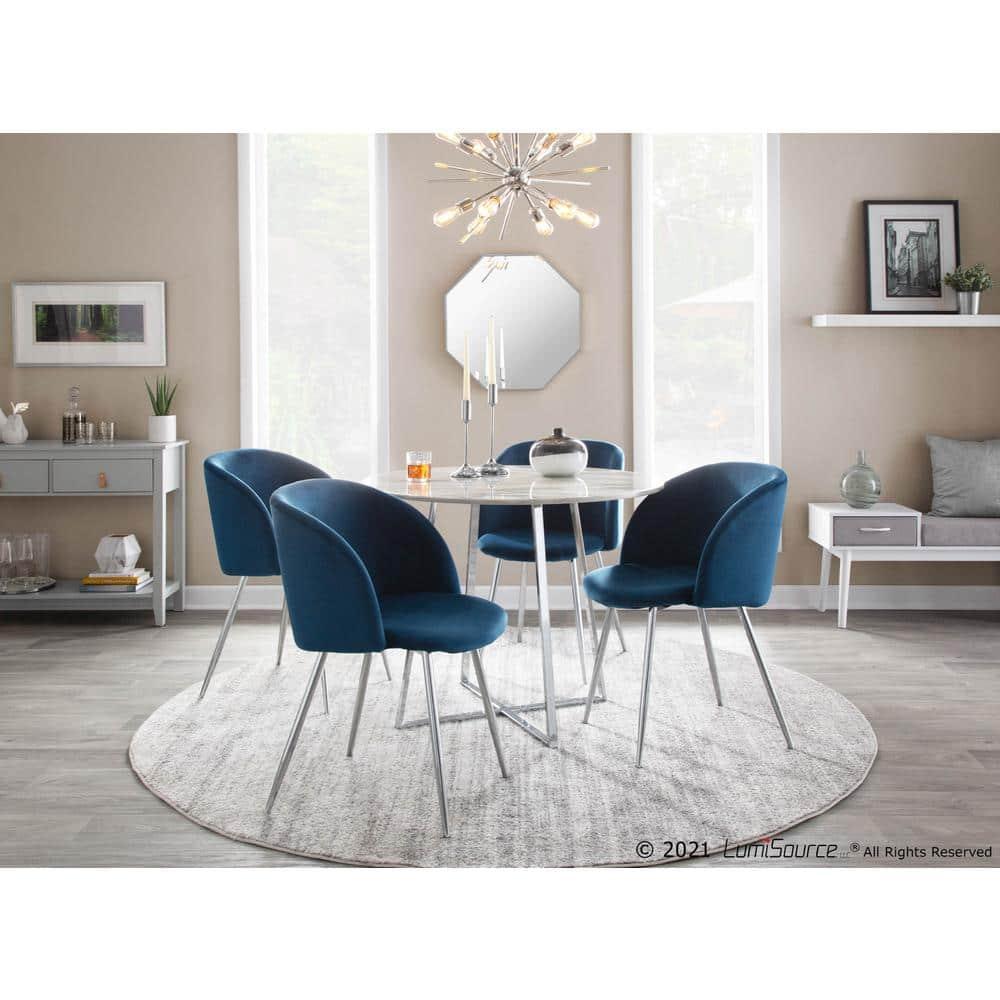 Set of 2 Fran Dining Chairs Velvet/Metal - LumiSource