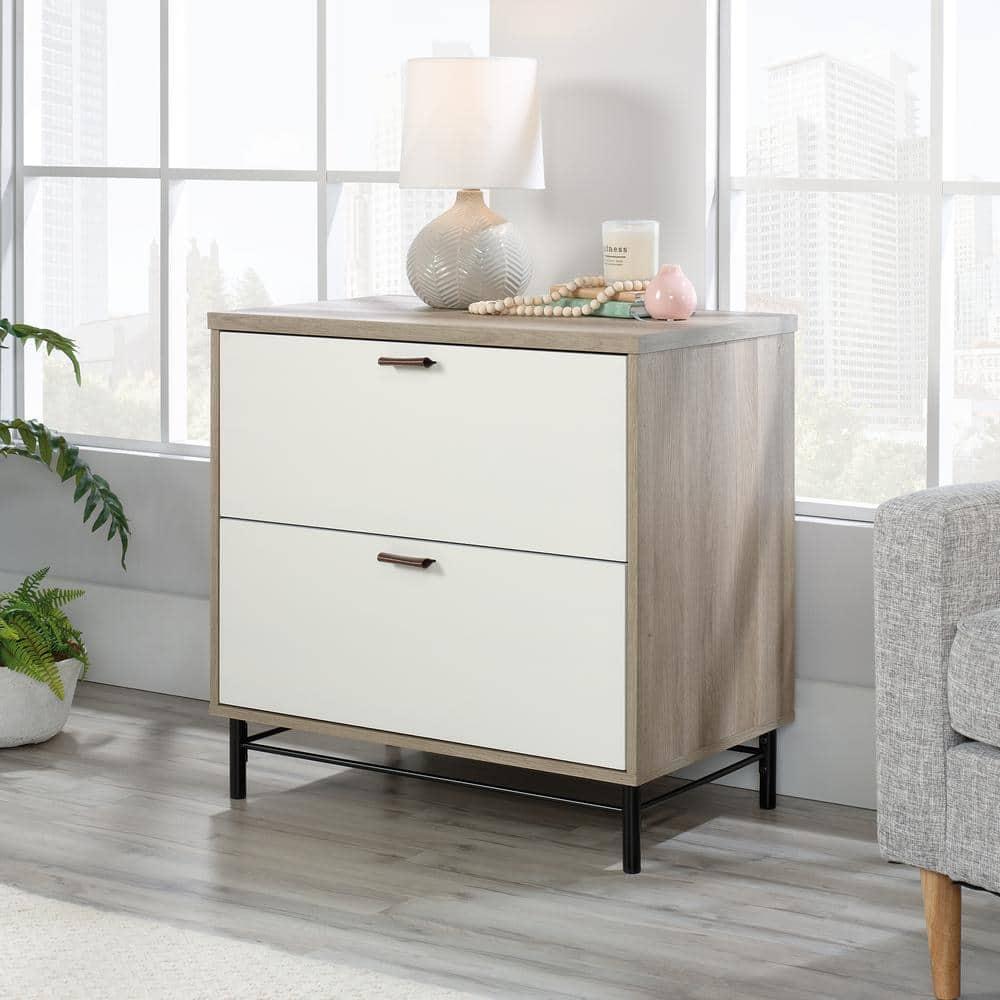 2 Drawer Anda Norr Lateral File Cabinet Sky Oak - Sauder: Home Office Storage, Interlocking Safety System