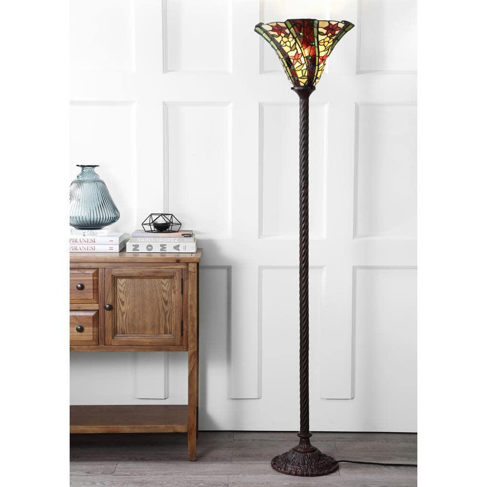 Williams Tiffany-Style 71" Torchiere LED Floor Lamp, Bronze