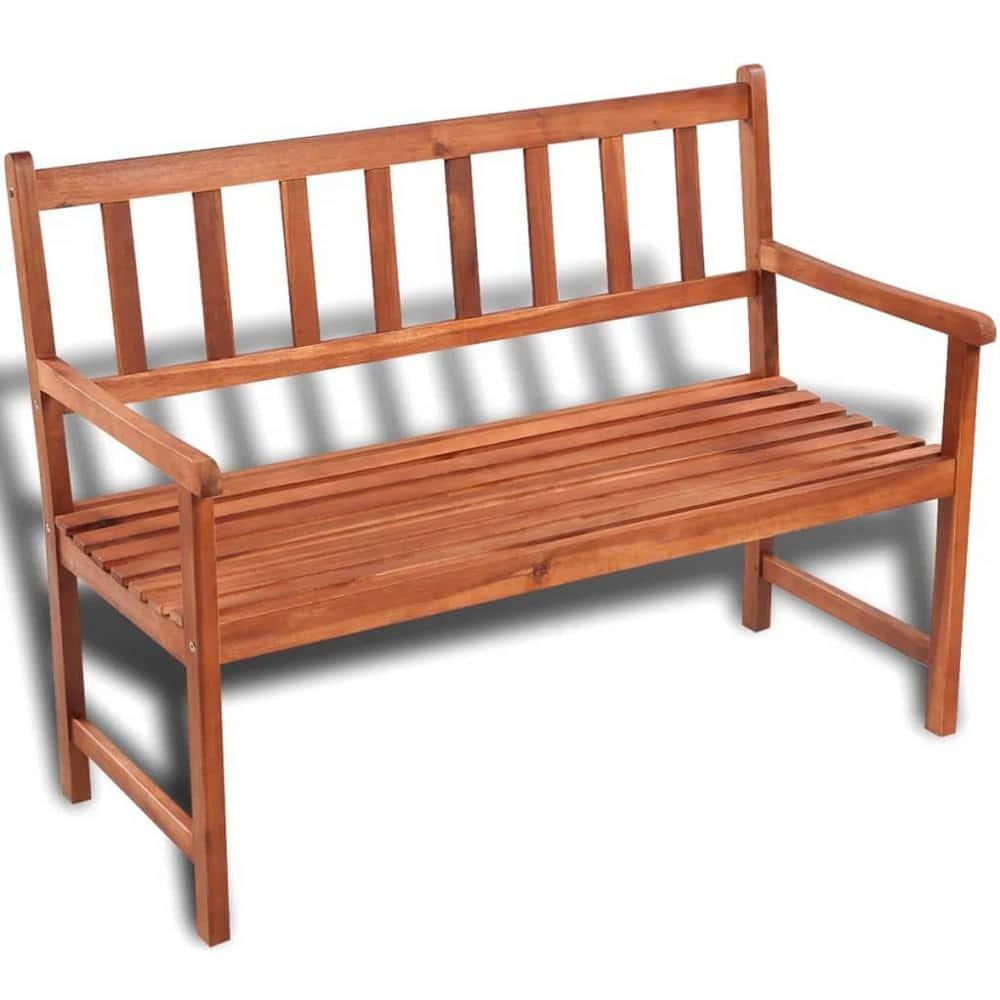 Solid Acacia Wood Patio Bench - 47.2 Weather-Resistant, Elegant Design for Outdoor Spaces, Comfortable Seating for Garden or Porch