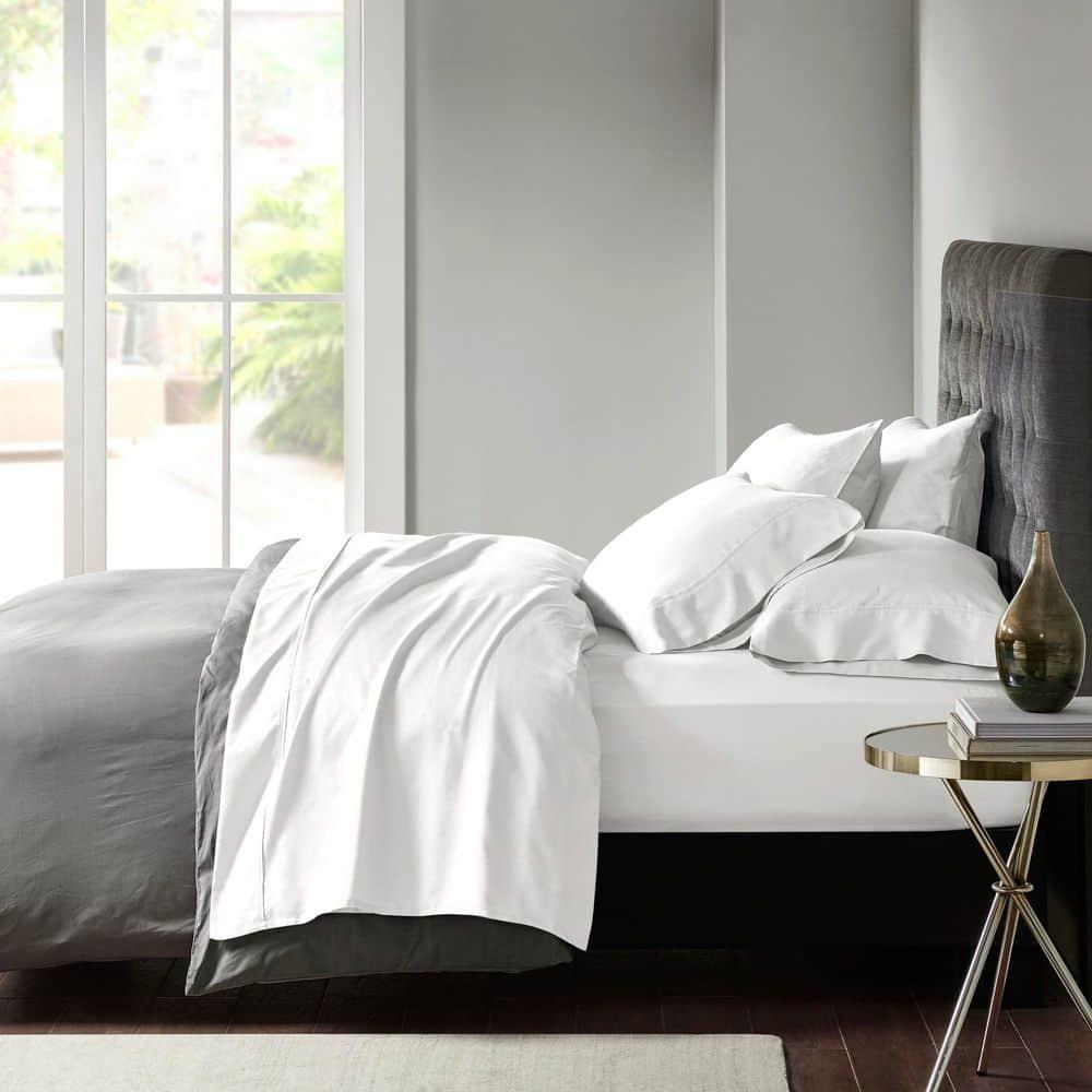 Split King 800 Thread Count 7pc Cotton Blend Sheet Set White