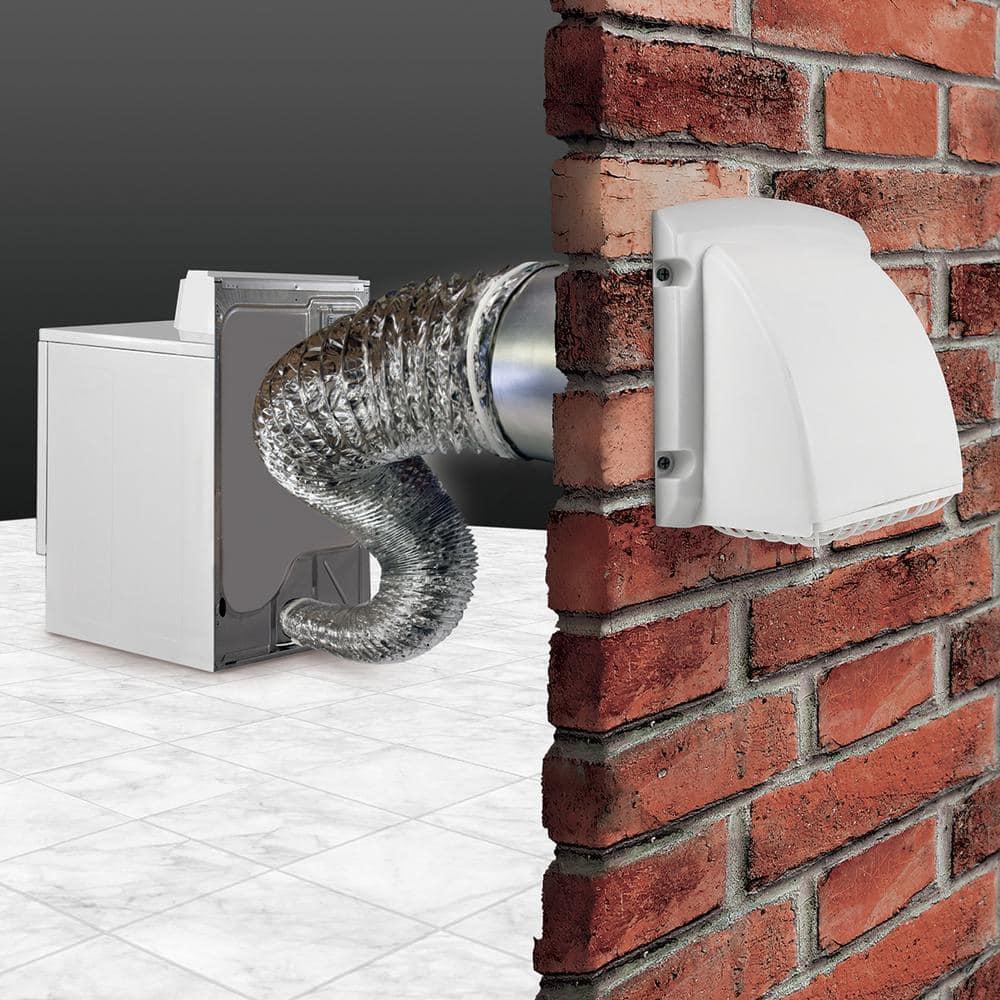 Wide Mouth Dryer Vent Kit with 4 in. X 8 Ft. Aluminum Dryer Duct