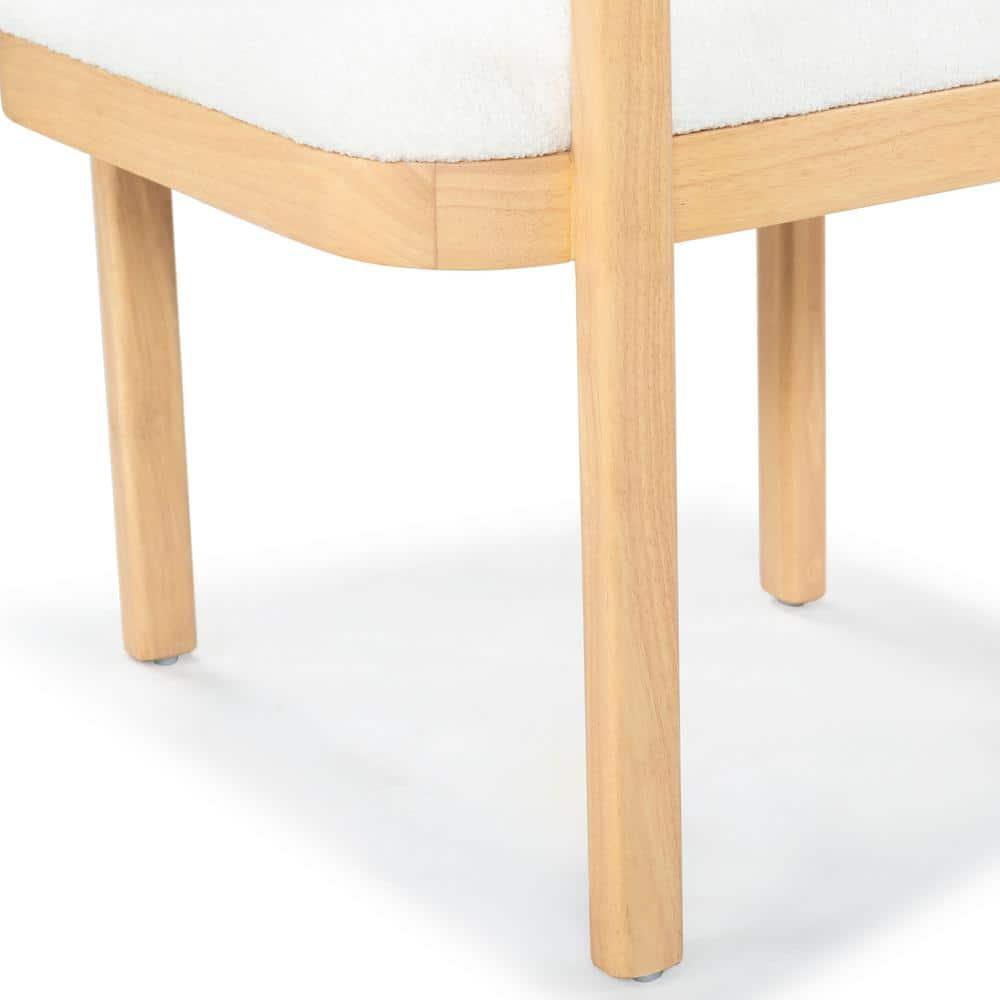 SAFAVIEH Couture Trystan Scandinavian Boucle Solid Dining Chair, Ivory/Natural
