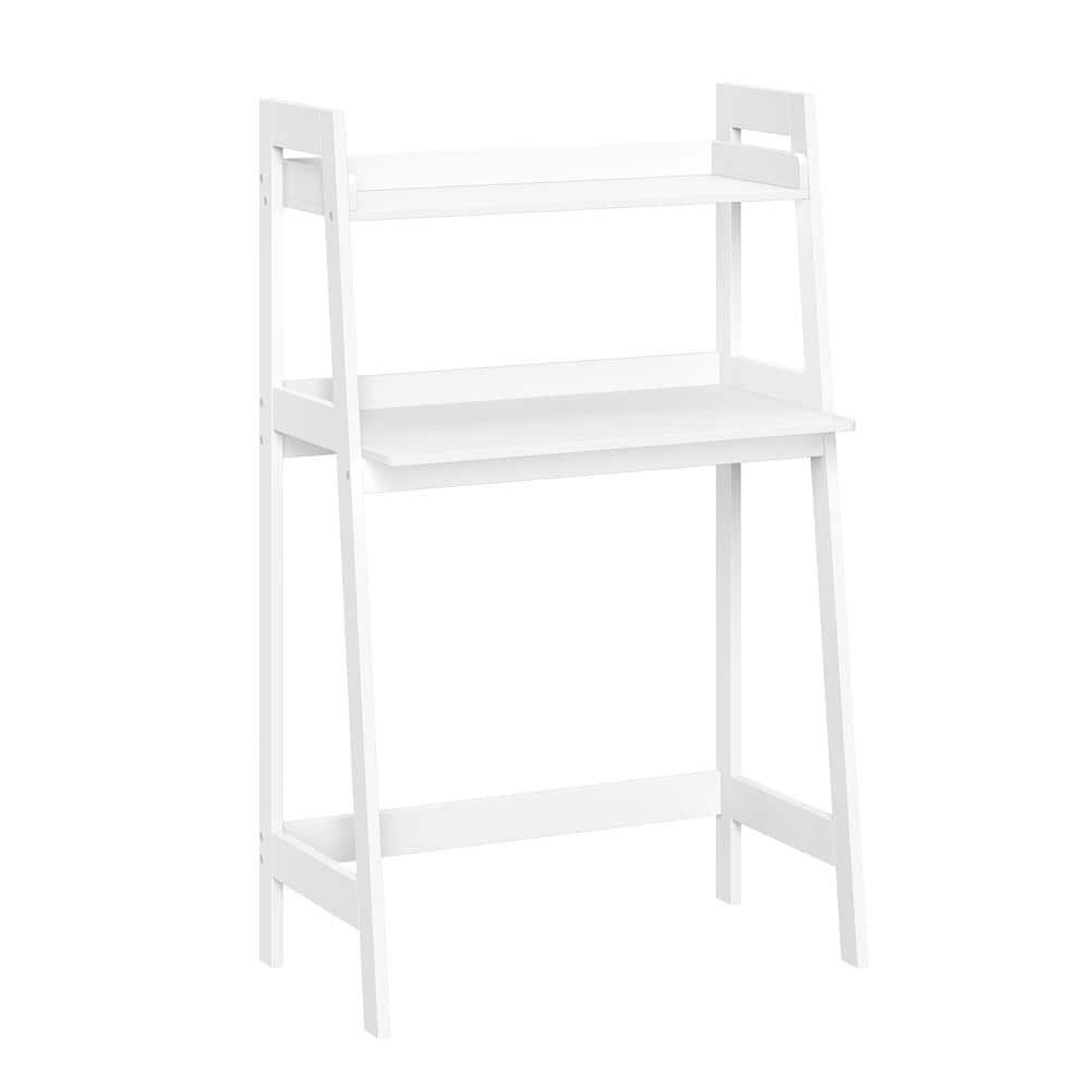 RiverRidge Home Riverridge Kids Art Table Desk With Ladder Shelf And Open Storage Shelf For Playroom - White