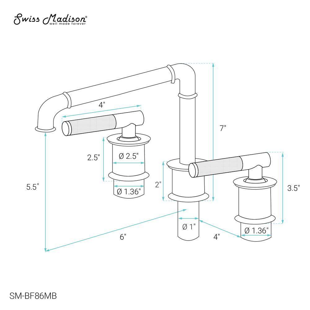 Avallon 8 in. Widespread, Sleek Handle, Bathroom Faucet
