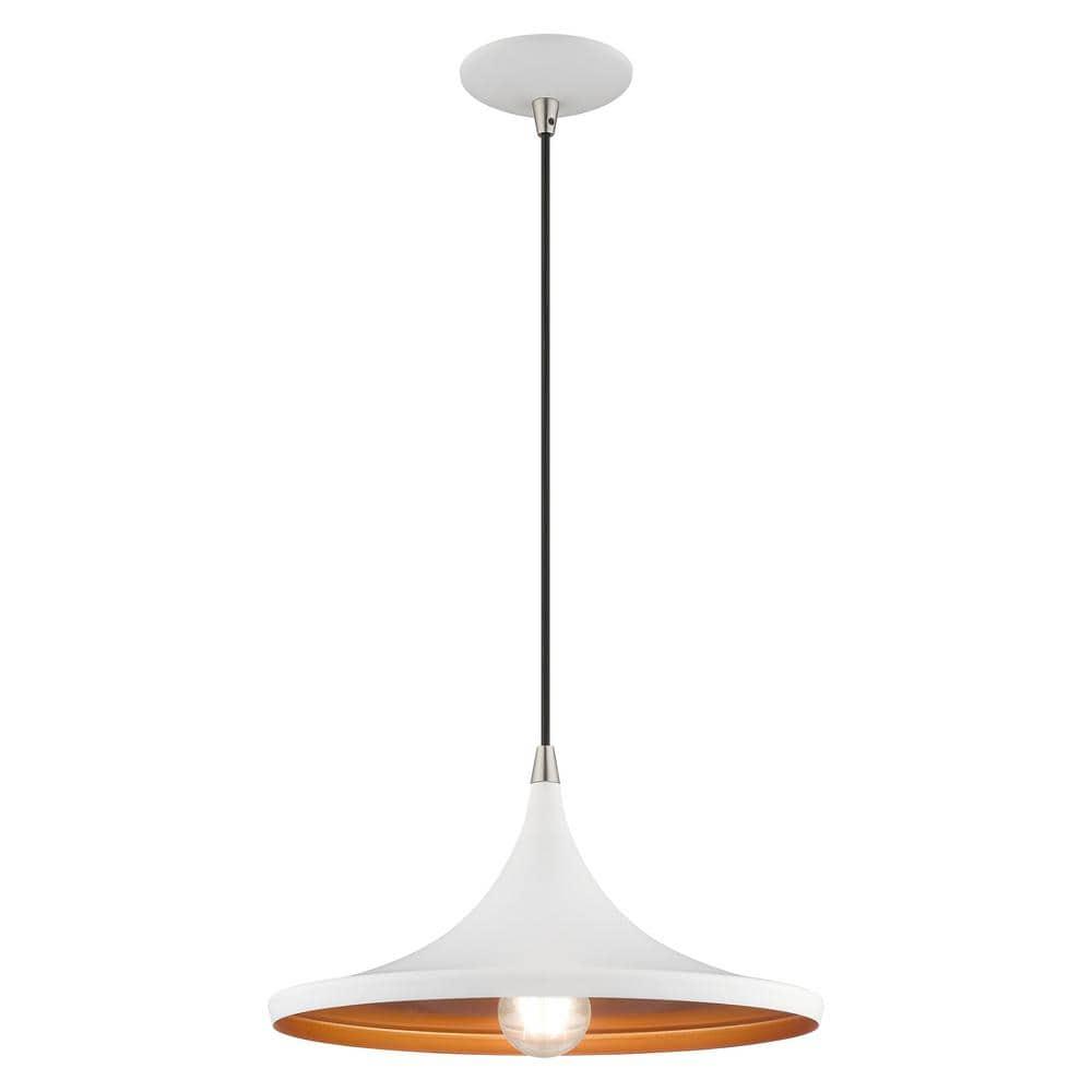 Livex Lighting Metal Shade 1 - Light Chandelier in  White