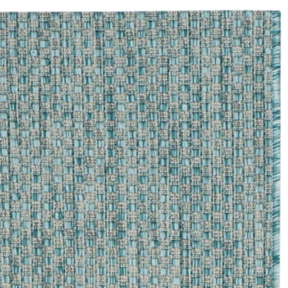 Courtyard CY8521 Power Loomed Indoor/Outdoor Runner Rug - Aqua/Grey - 2'3"x12' - Safavieh.