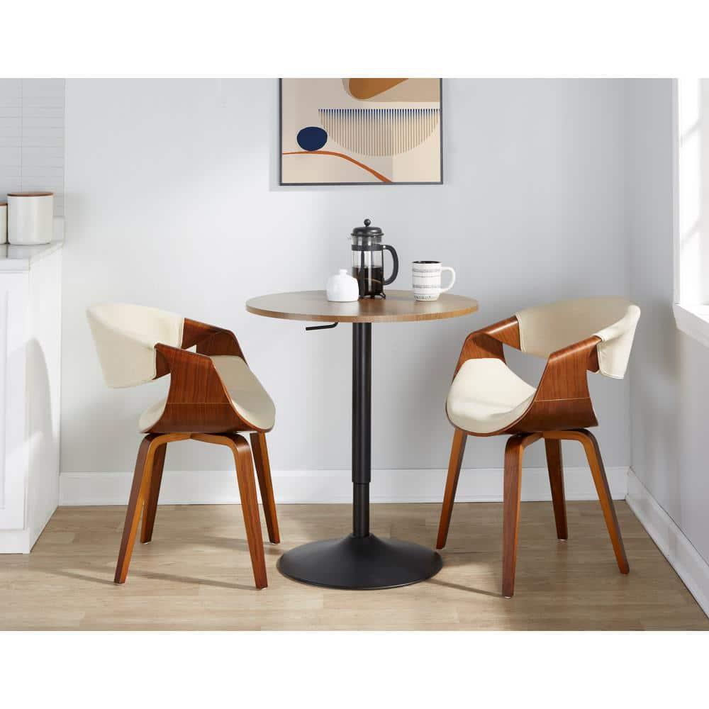 LumiSource Black Metal, Walnut Wood Tool-Less Elia