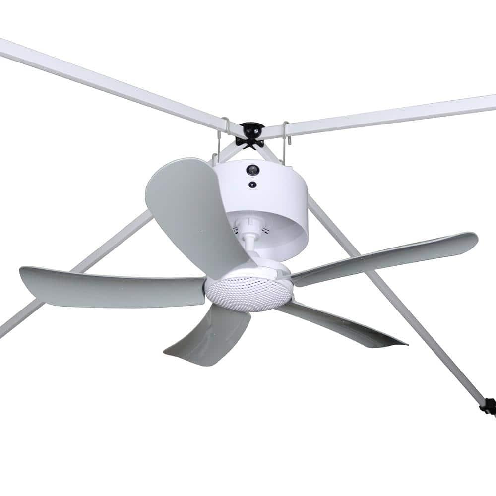 Canopy Breeze Rechargable Canopy Fan with Remote Control: Portable, Indoor/Outdoor, 31" Blade, 2 Speeds, White