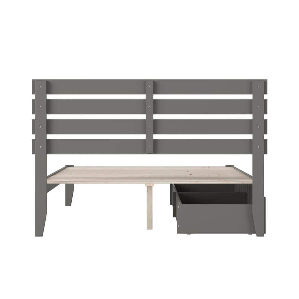 Madaket Premium Wood Farmhouse Storage Platform Bed with Under Bed Drawers