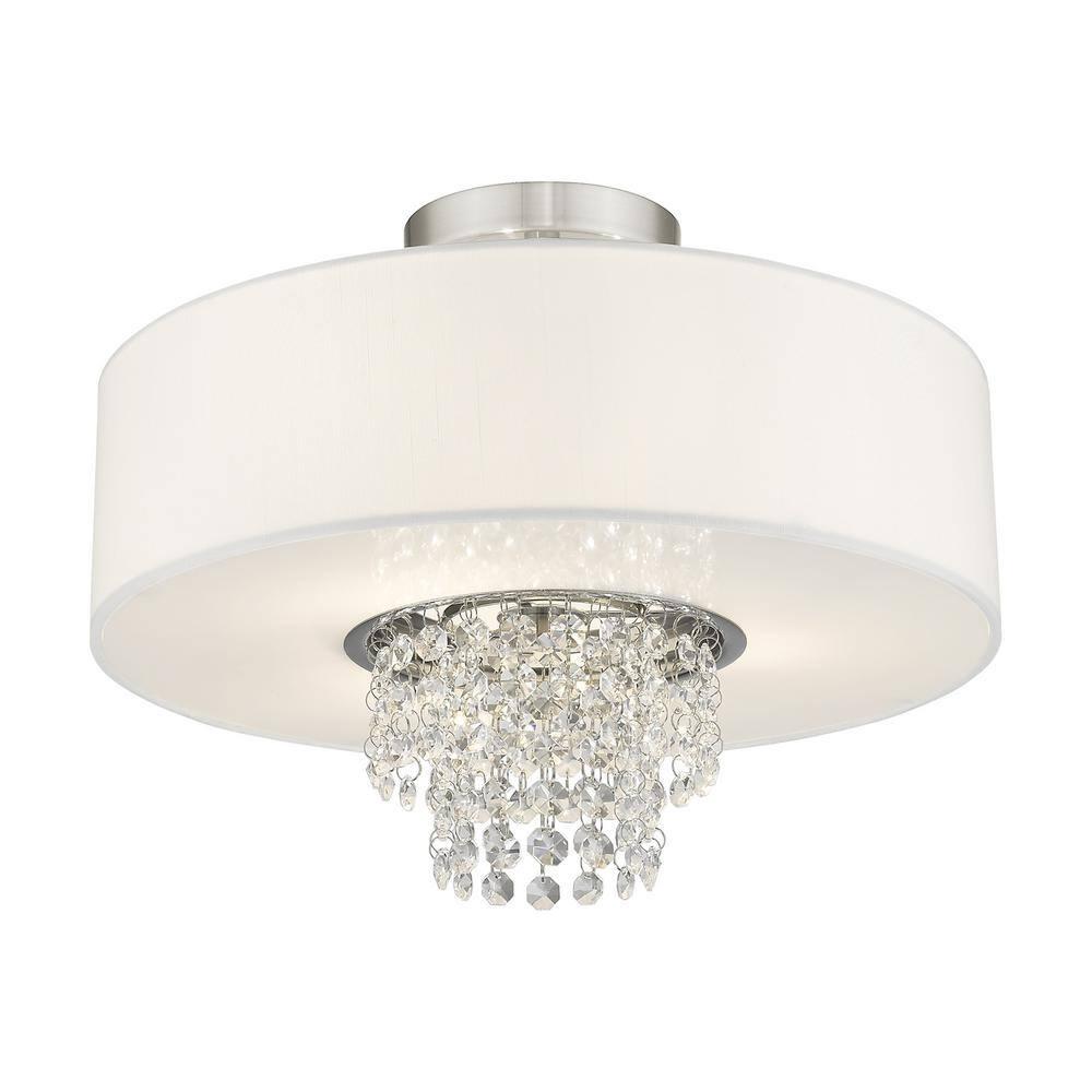 Livex Lighting Carlisle 3 - Light Semi-Flush Mount in  Brushed Nickel