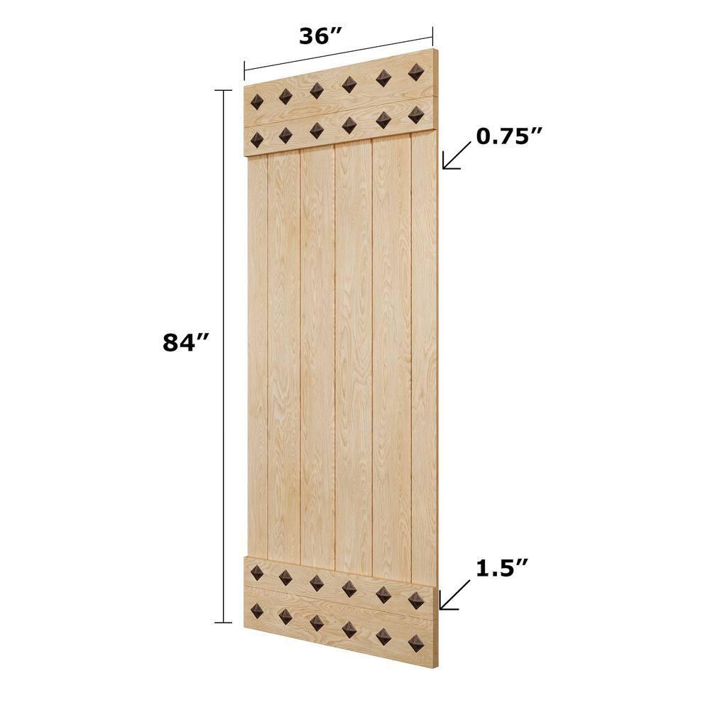 IsLife 84'' Solid Wood Paneled Matte without Installation Hardware Kit Barn Door