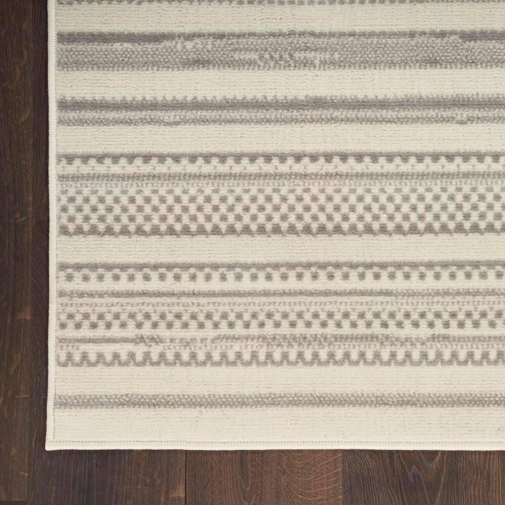Nourison Grafix Abstract Striped Indoor Rug Ivory Grey 5'3" x 7'3"