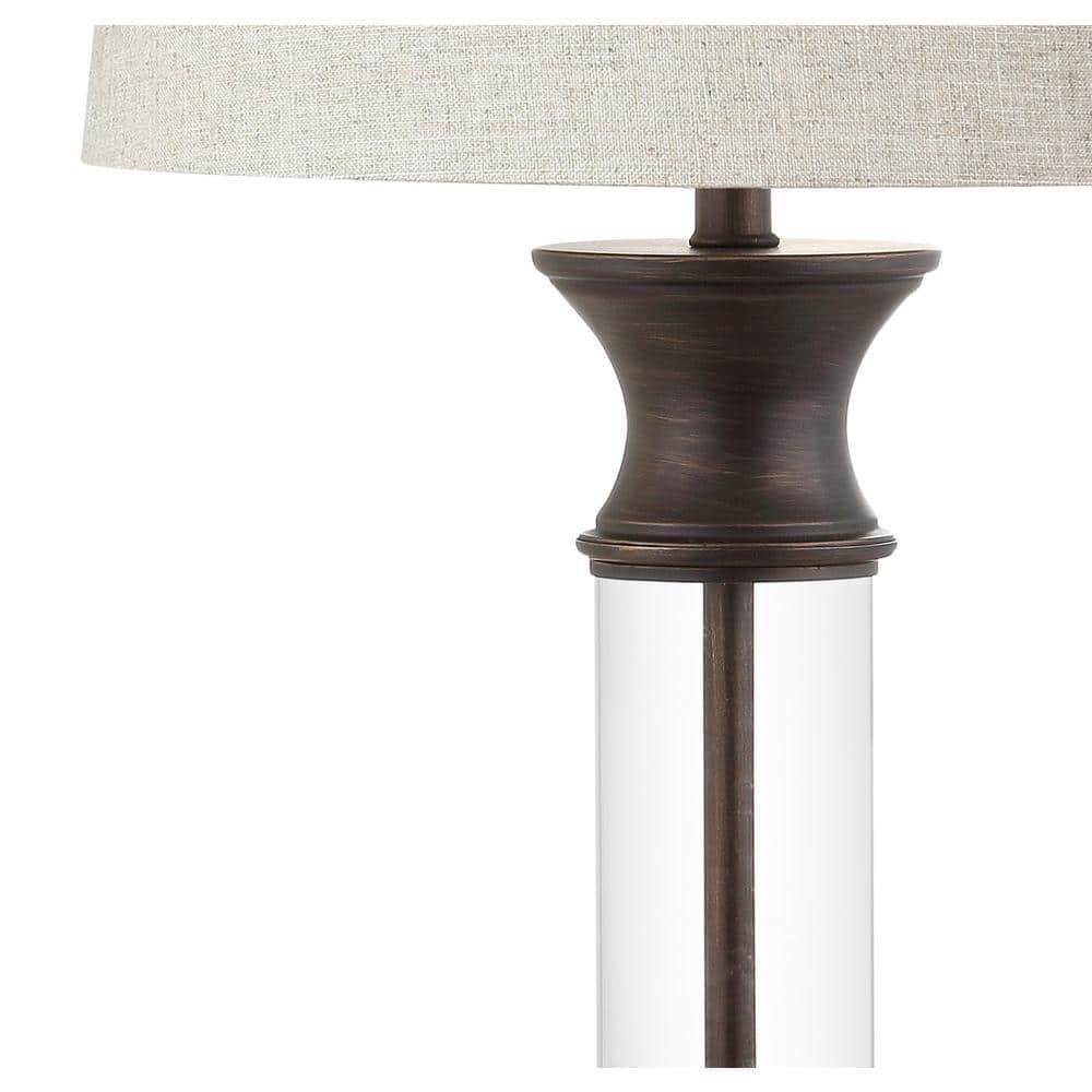 JONATHAN Y Hunter 32" Metal/Glass LED Table Lamp, Bronze (Set of 2)
