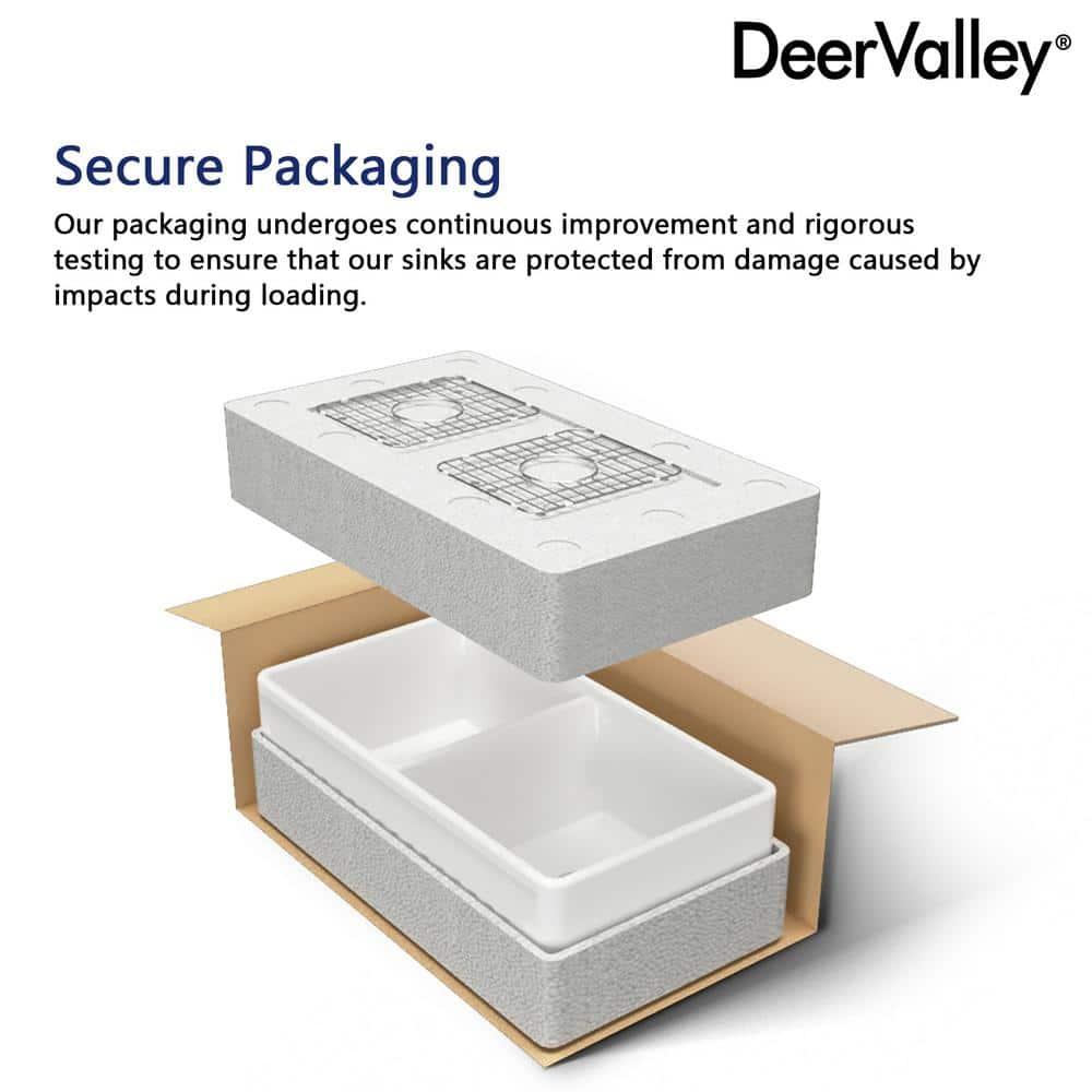 33" L X 20" W White Fireclay Double Bowl Workstation Farmhouse Kitchen Sink with Cutting Board And Dish-Drying Rack