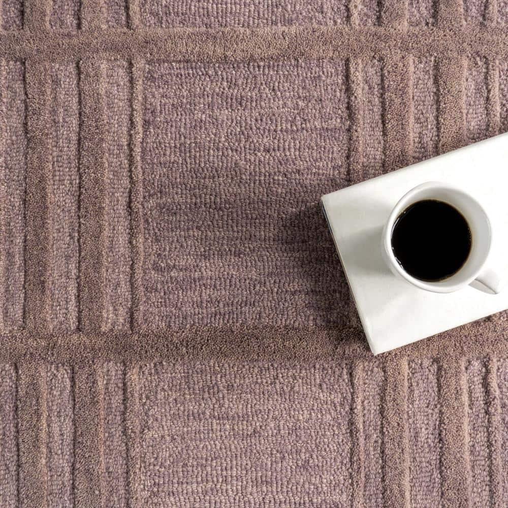 Mallory Plaid Wool Area Rug, 4' x 6', Mallory Mauve