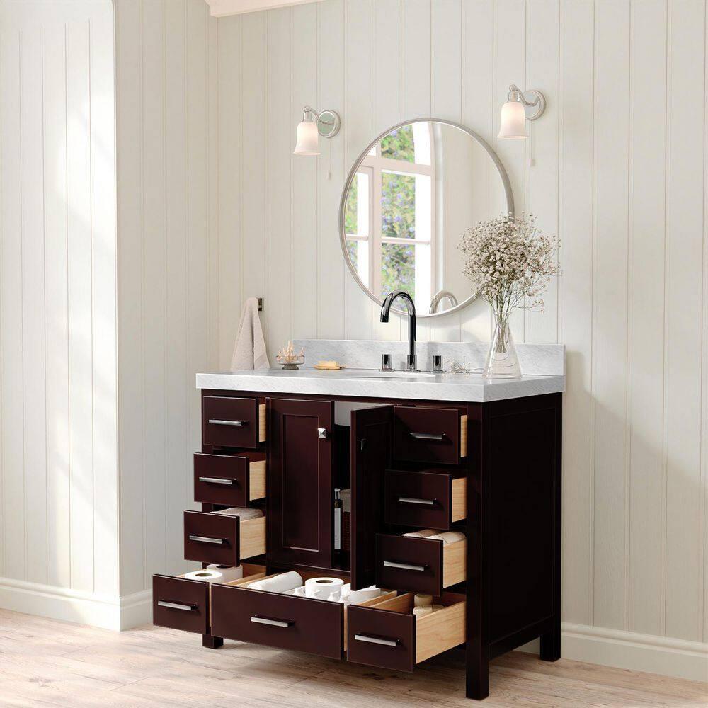 Cambridge 42'' Single Bathroom Vanity with Carrara Marble Top