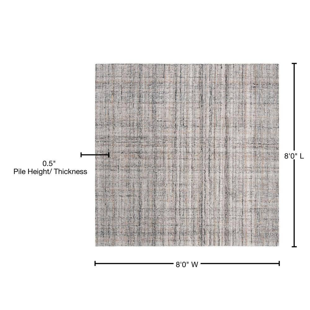 Abstract ABT141 Handmade Indoor Area Rug - Camel/Black - 8'x8' - Safavieh