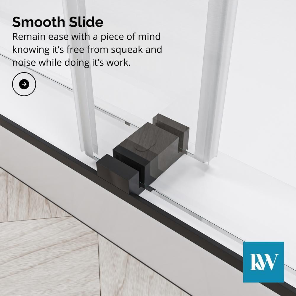 AZUPIN 60'' W 66'' H Frameless Rectangle Reversible Shower Enclosure AZ-DS01-6066-BL