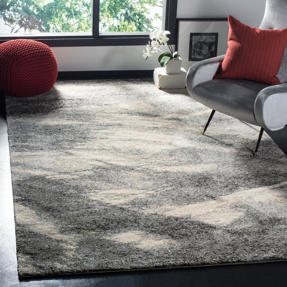 Retro RET2891 Power Loomed Indoor Area Rug - Grey/Ivory - 8'x8' - Safavieh.