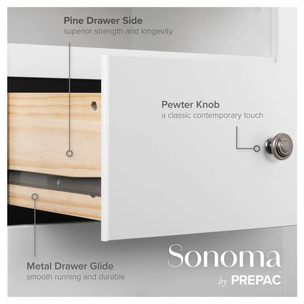 53" Monterey Vertical Dresser White - Prepac: Bedroom Storage, 6-Drawer Lingerie Chest