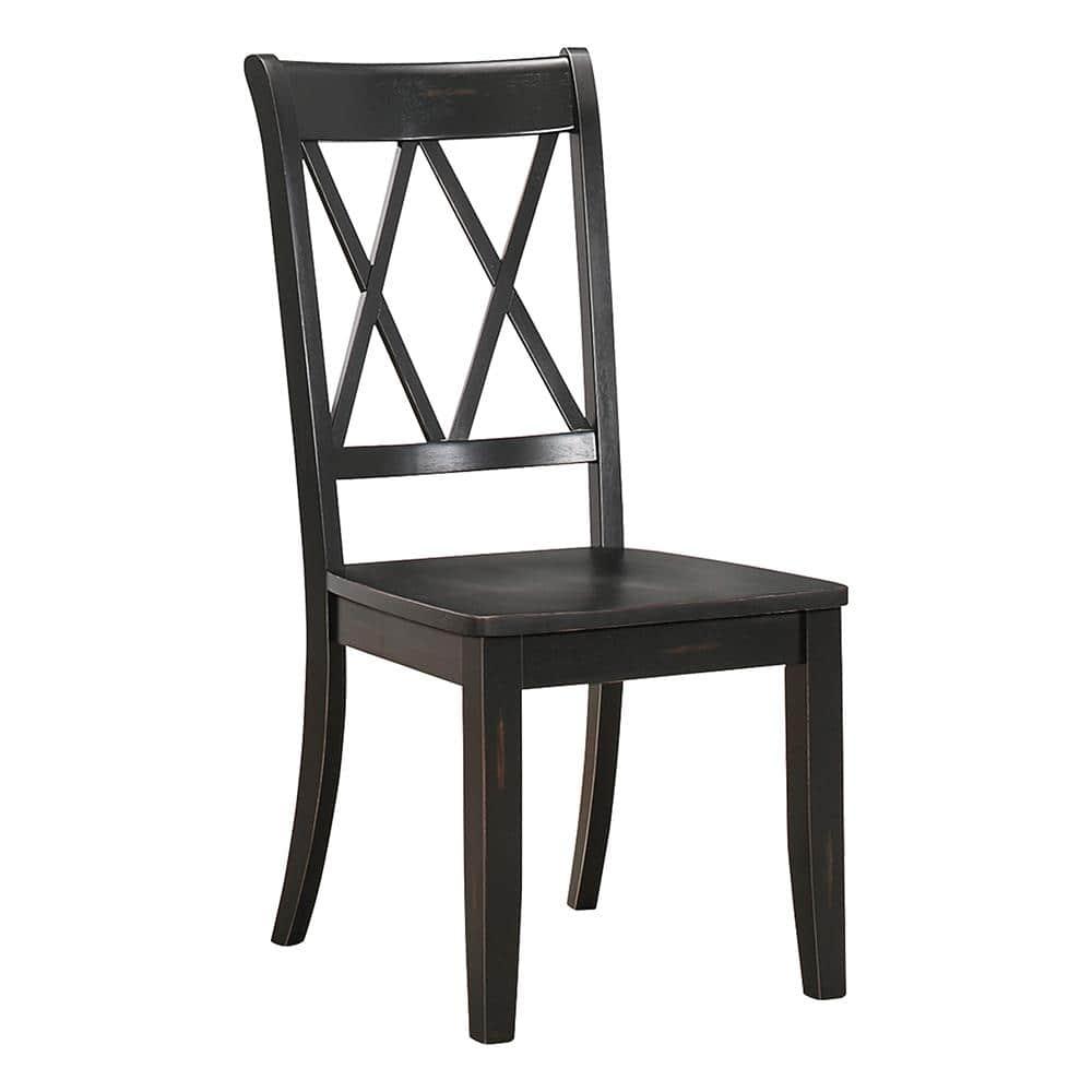 NicBex Set of 2 Transitional Style Dining Chair Kitchen Upholstered High Backrest Side Chair for Dining Room,Black