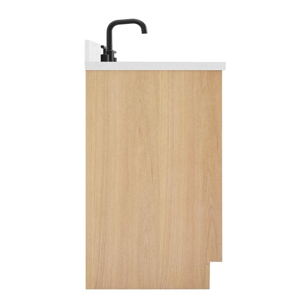 Kelly 66 in. W x 22 in. D x 36 in. H Single Bath Vanity in Oak with Carrara White Quartz Top