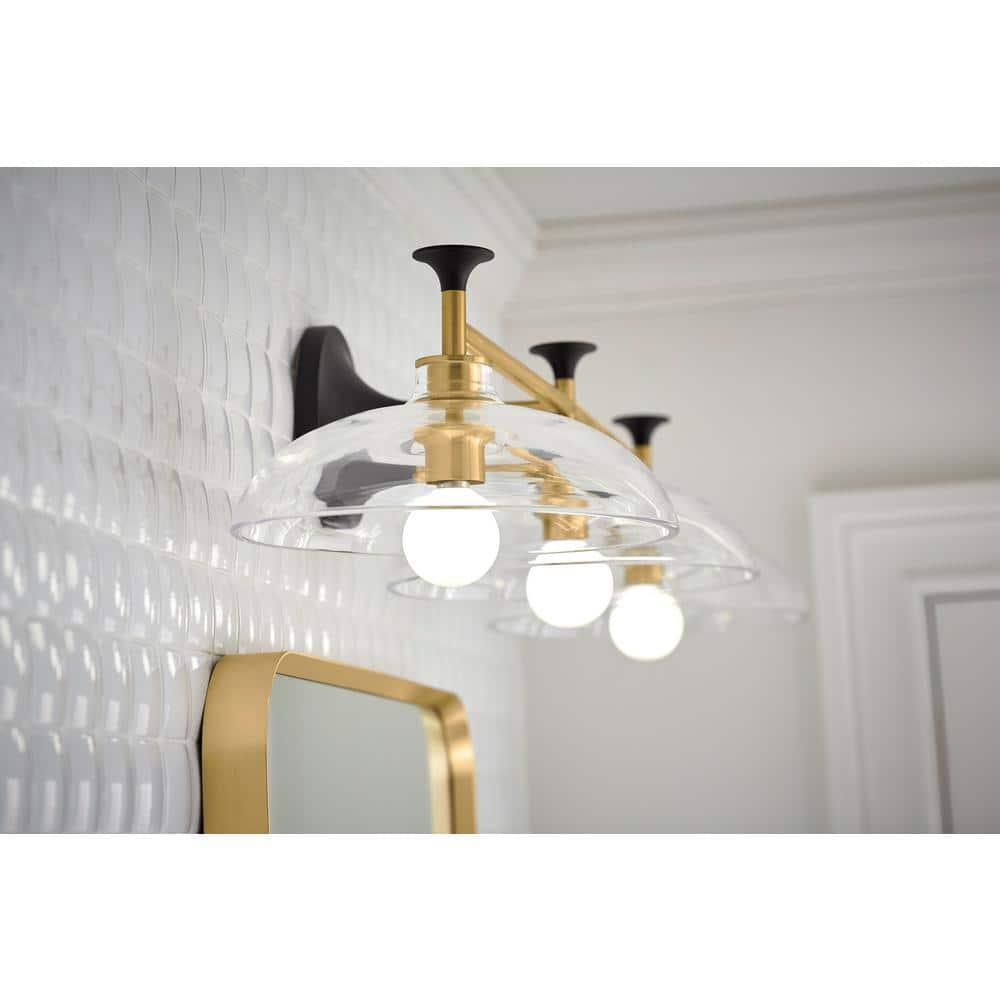 Tone 3 Light Indoor Bathroom Vanity Light Fixture, UL Listed