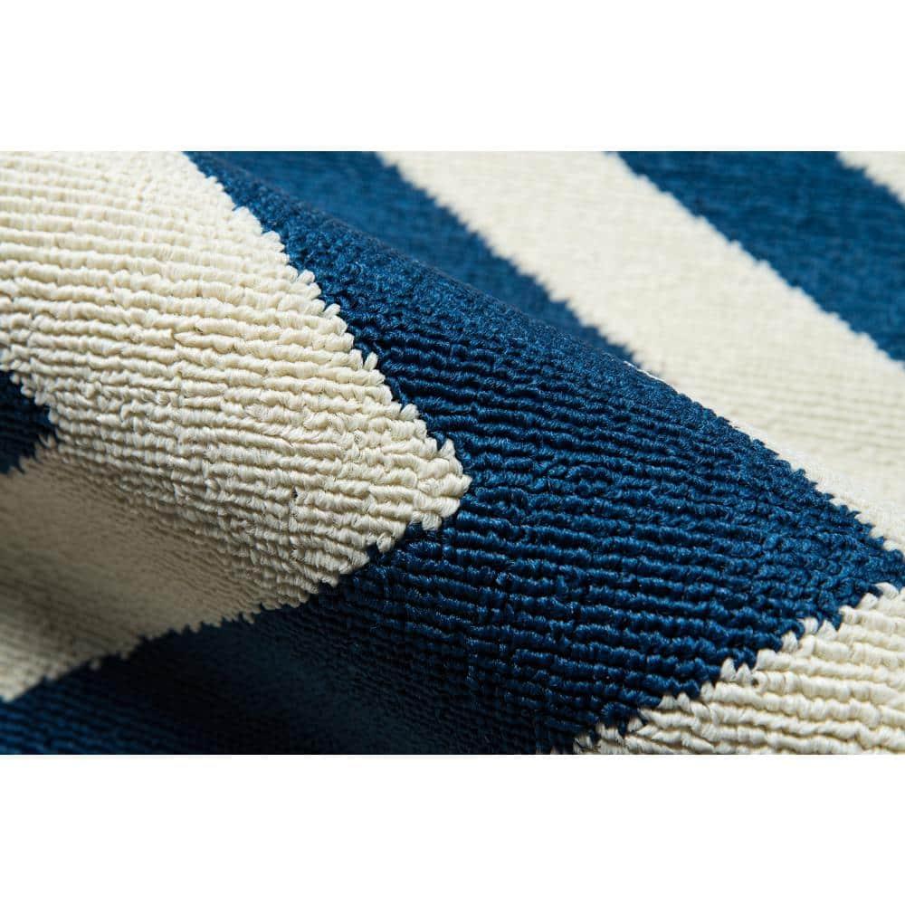 Momeni Baja Zig Zag Navy Indoor Outdoor Rug 2'3" X 7'6" Runner