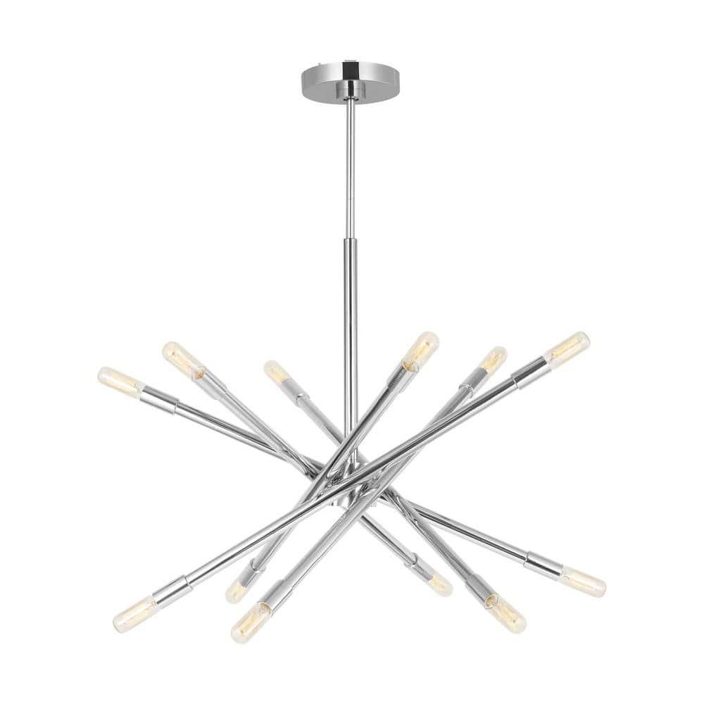 Mercer41 12 - Light Dimmable Sputnik Modern Linear Chandelier