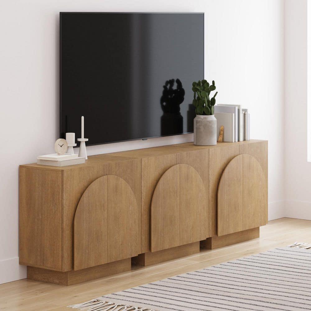 Iris Solid Wood TV Stand 2 - Door Accent Cabinet (3-Piece Set)