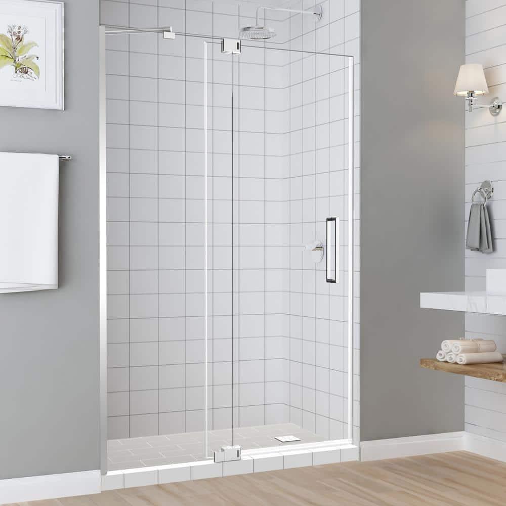 Madox 36" W x 76" H Hinged Frameless Shower Door