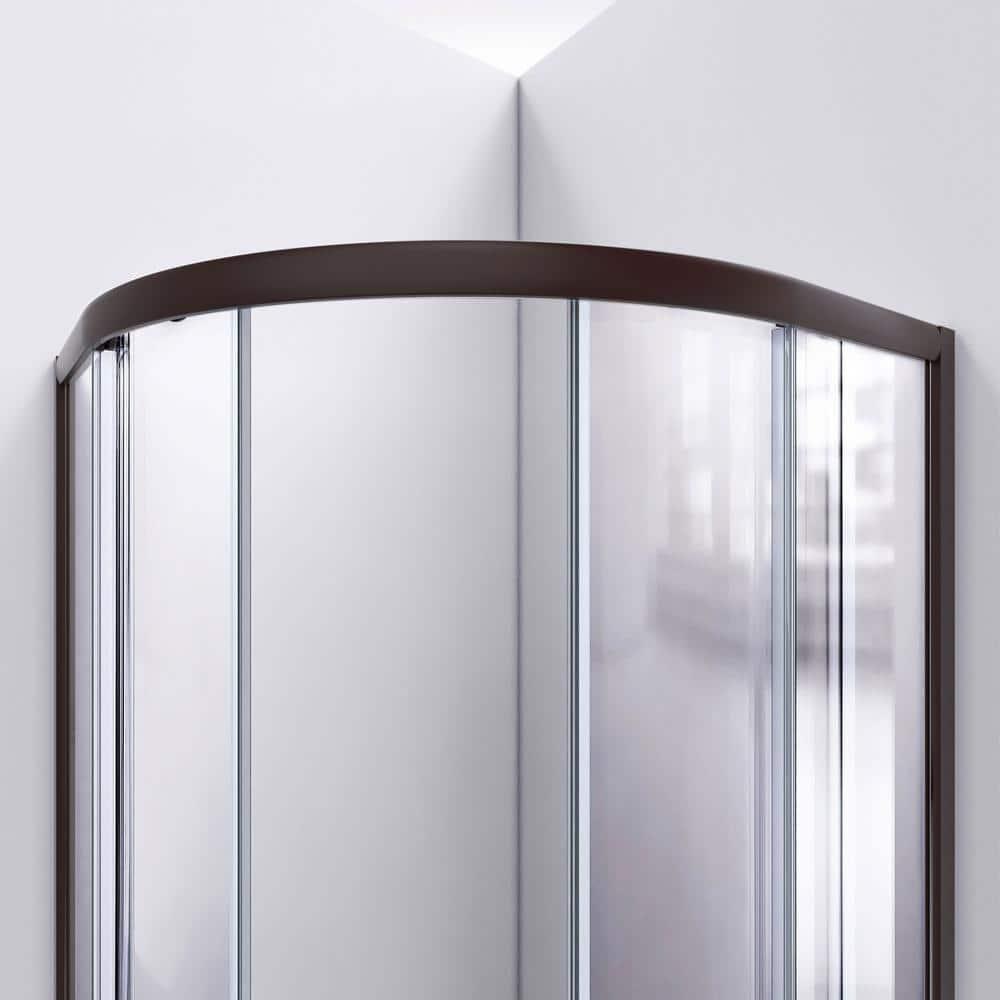 Prime 33" W x 33" D x 74.75" H Semi-Frameless Sliding Shower Enclosure with Base Included