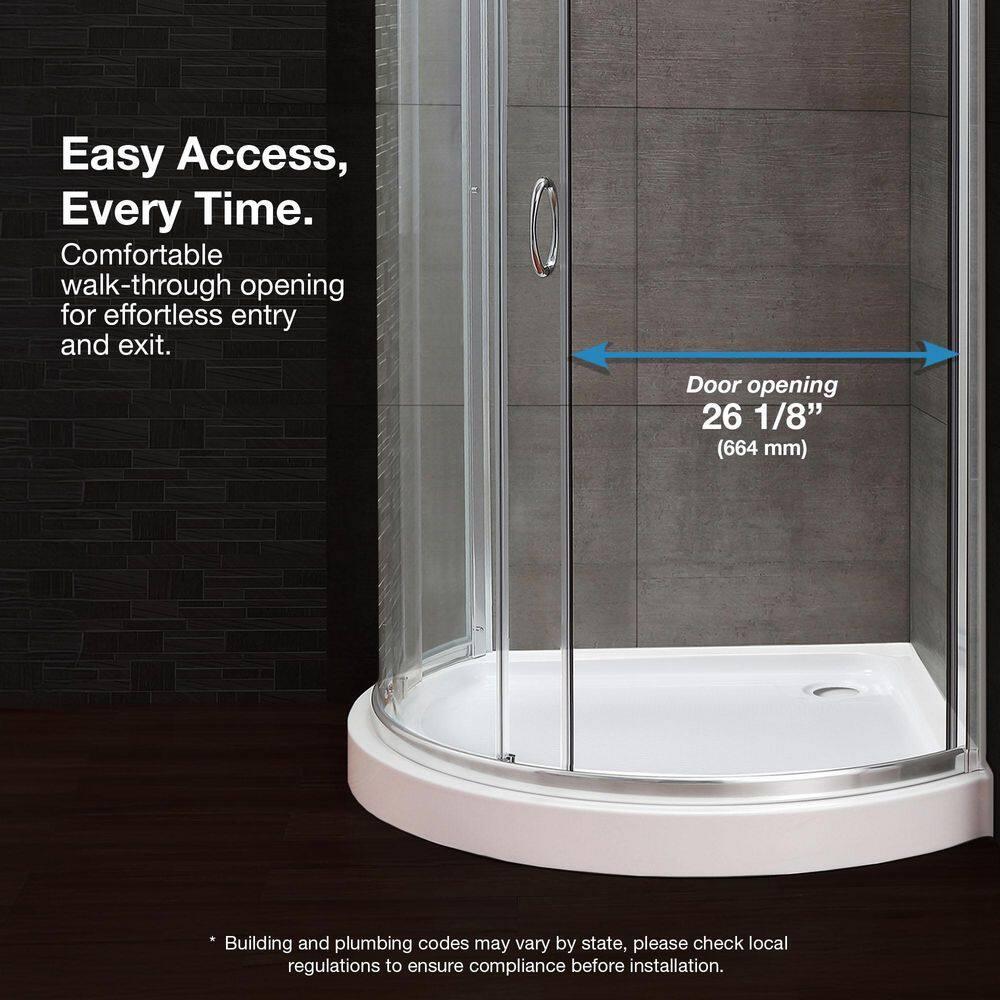 OVE Decors Breeze 44 in. Round Shower Kit w/ Clear, Base