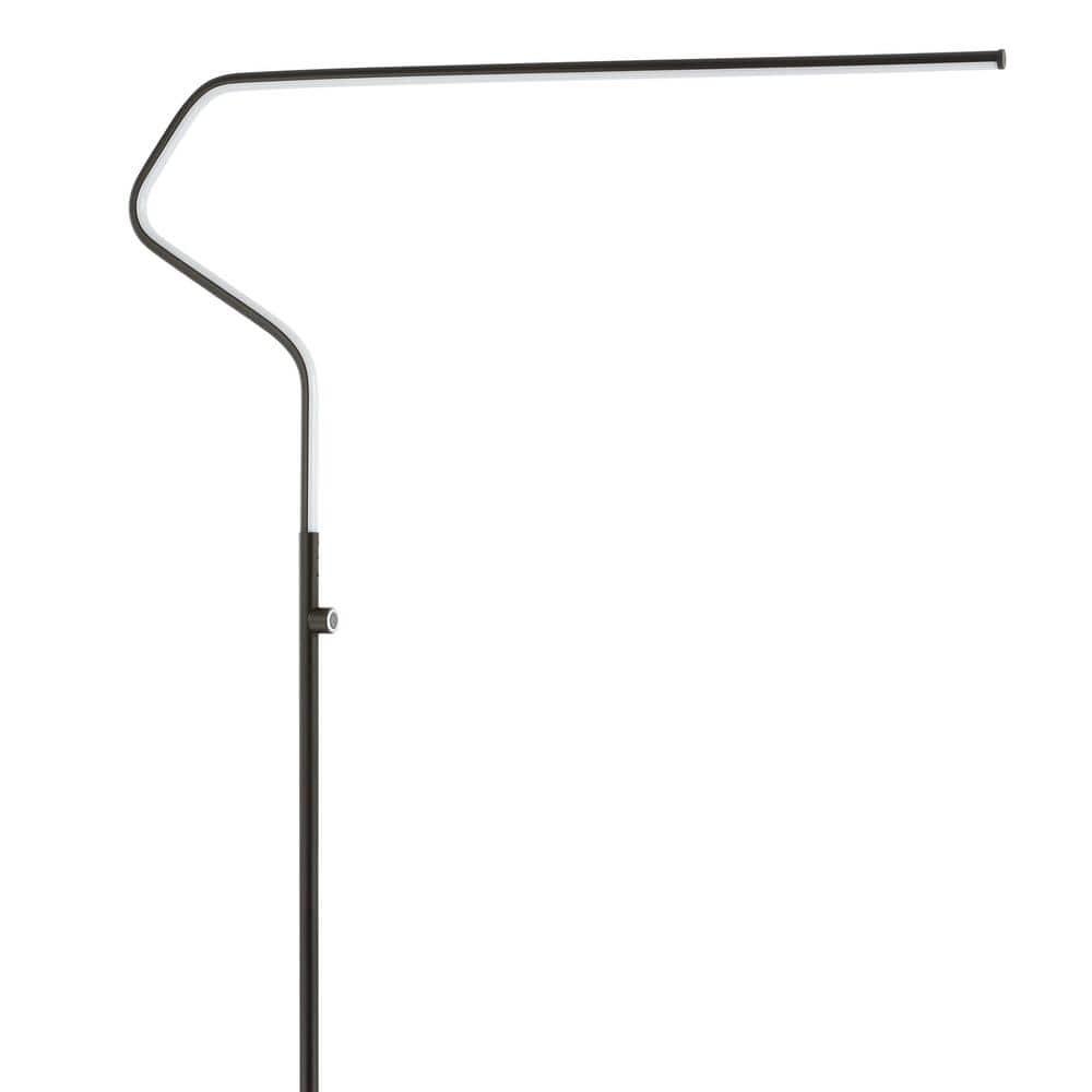 JONATHAN Y JYL7020B Julian 65.25" Integrated LED Metal Floor Lamp, Minimalistic, Modern, Contemporary for living room, dinning room, bedroom, office, Black