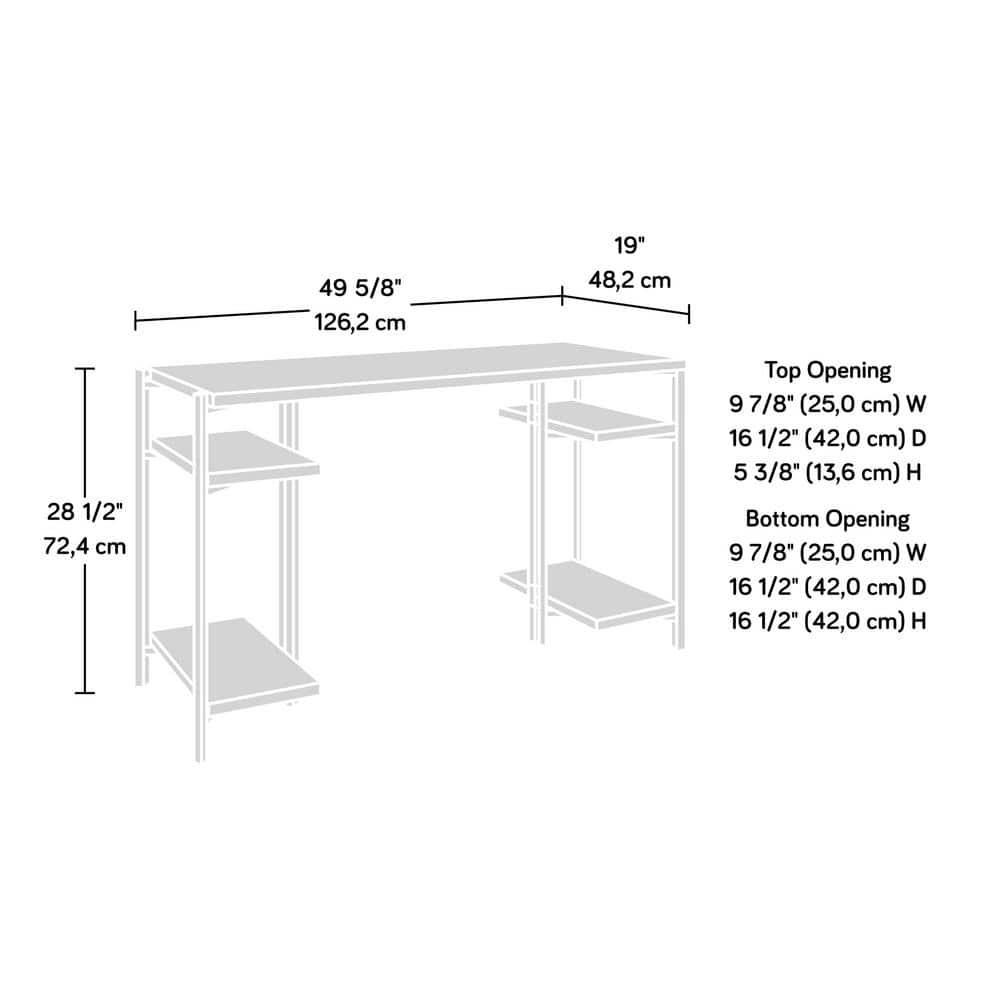 North Avenue Computer Desk with Open Shelves Sindoori Mango - Sauder: 60" Office, Modern Style, Metal Frame: Laminate Workstation with Fixed Shelf