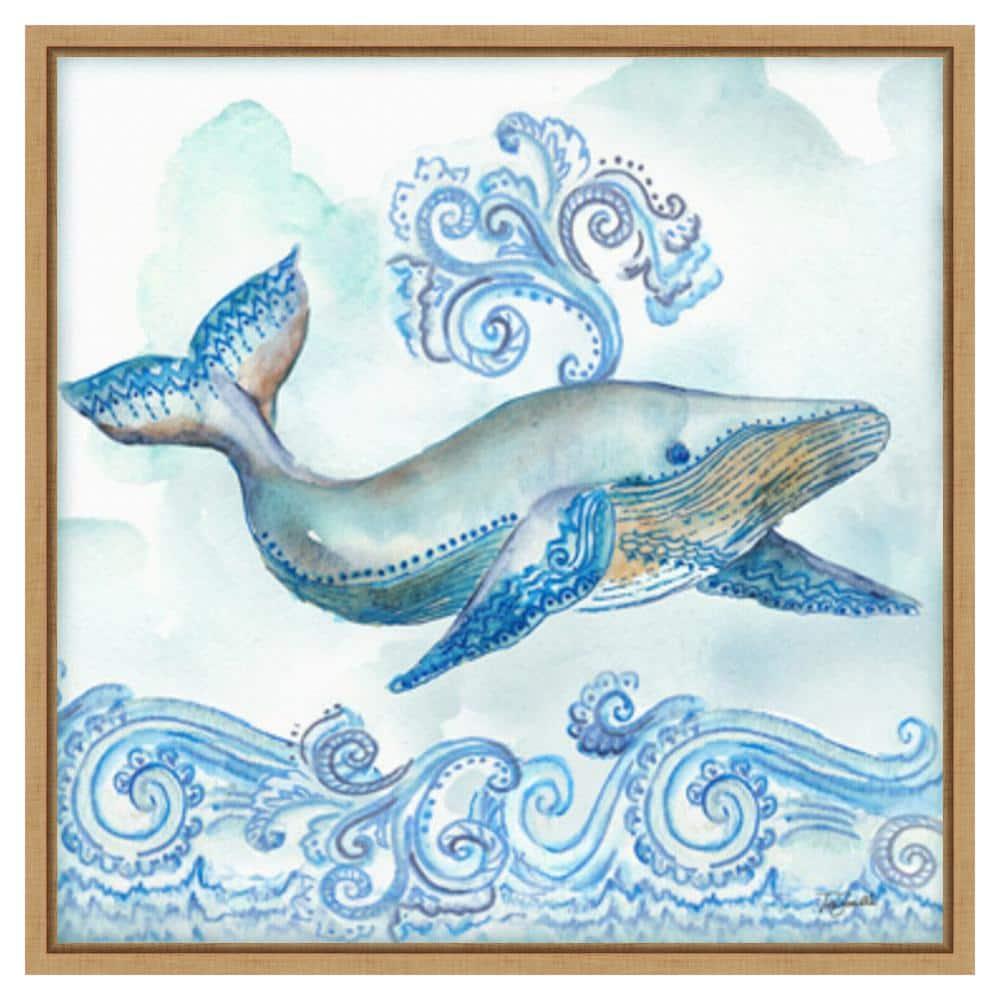 Amanti Art 22"x22" Boho Shells II Whale by Tre Sorelle Studios Framed Canvas Wall Art Print
