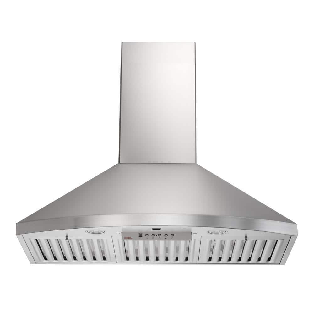 Kobe Range Hoods 36" Stainless Steel 800 CFM Ducted (Vented) Wall Range Hood with Baffle Filter