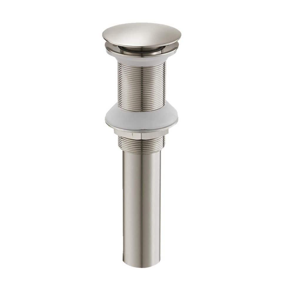 BWE Bathroom Sink Drain Bathroom Faucet Vessel Vanity Sink Drain Stopper Without Overflow Fits Bathroom Standard Sink Hole 1-1/2" to 1-3/4" Brushed Nickel