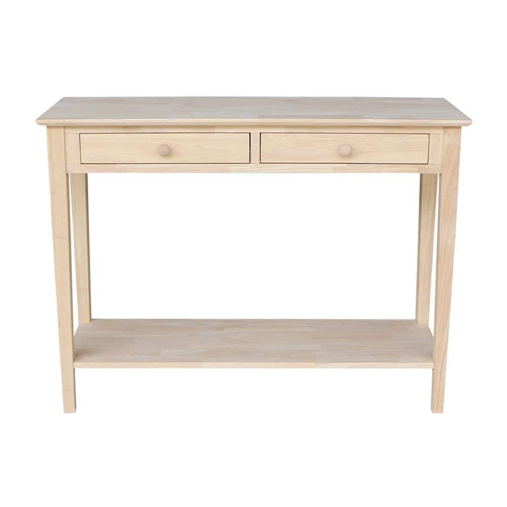 International Concepts Spencer Server-Wood: Hardwood Entryway Table with Drawers & Fixed Shelf