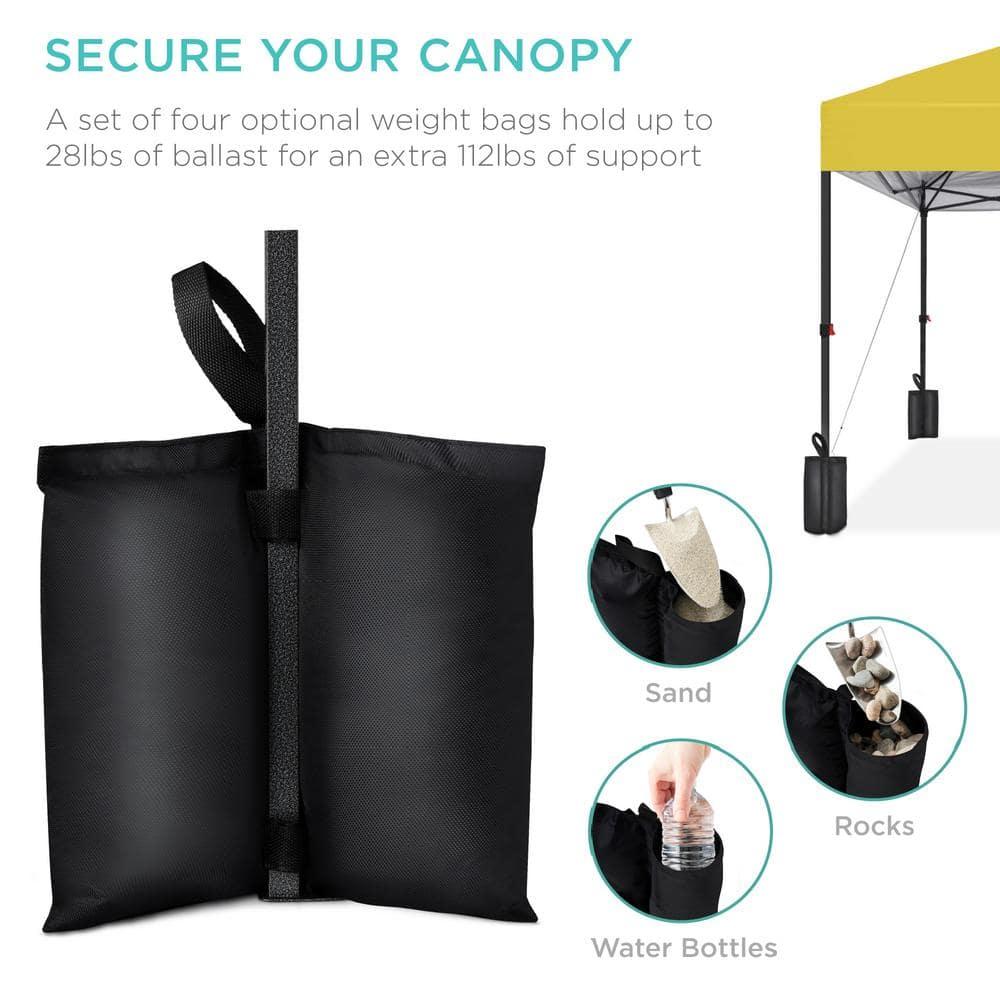 Best Choice Products 10x10ft Easy Setup Pop Up Canopy w/ 1-Button Setup, Wheeled Case, 4 Weight Bags - Yellow